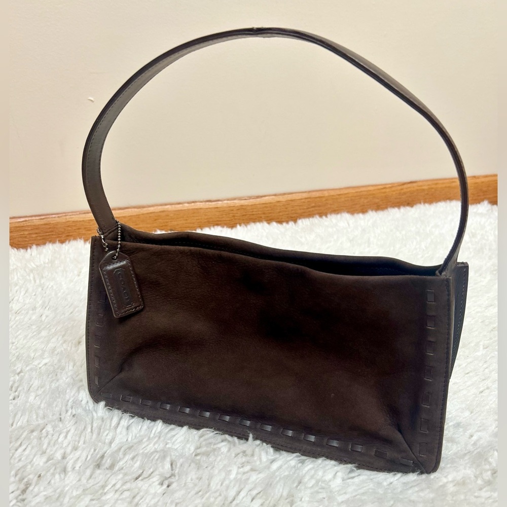 Coach Rare vintage west end nubuck hobo bag in rich dark brown 9475